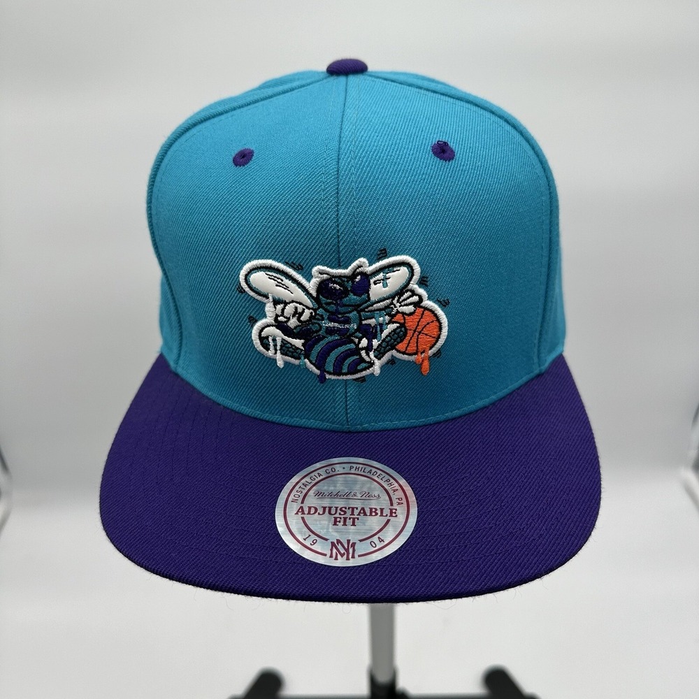 Mitchell & Ness HWC NBA Charlotte Hornets Cap 20977355 Snapback Hat BH780Y OSFM - Picture 5 of 15